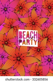 Tropical Flower Background - Vector Illustration