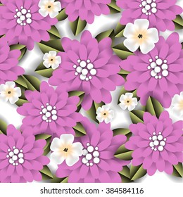 Tropical flower, blossom  pattern . Beautiful background with tropical flowers and palm leaves, plant and leaf. Wedding Invitation background.