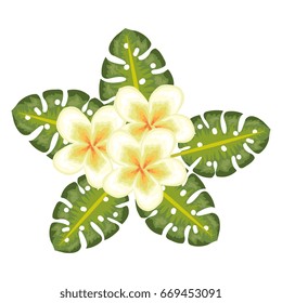 tropical flower decorative icon