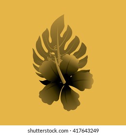 Tropical flower design. floral icon. natural concept, vector illustration