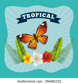 tropical flower design, vector illustration eps10 graphic 