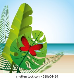 tropical flower design, vector illustration eps10 graphic 