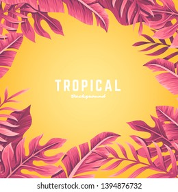 Tropical flower element set background