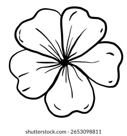Tropical Flower Hand drawn line art sketch doodle fisherman aesthetic coastal nautical illustration 
