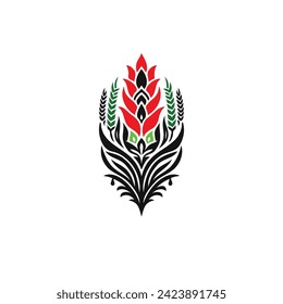 Tropical flower icon in flat style. Flower vector illustration on white isolated background.
