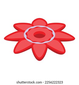 Tropical flower icon isometric vector. Forest rafflesia. Red plant