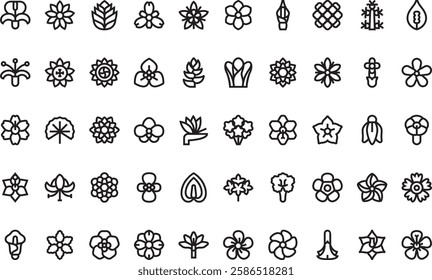 Tropical flower icons High-Quality Vector Icons Collection with Editable Stroke. Ideal for Professional and Creative Projects.