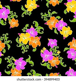 Tropical flower pattern