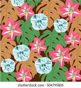 tropical flower pattern