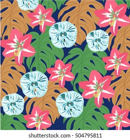 tropical flower pattern
