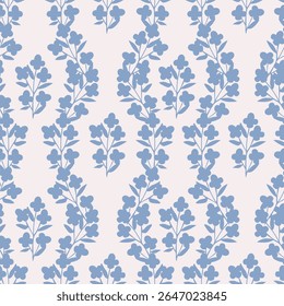 Tropical flower pattern seamless, silhouette of blooming, hand drawn botanical, Floral leaf for spring and Summer time, natural ornaments for textile, fabric, wallpaper, background design.
