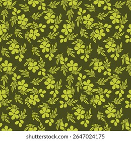 Tropical flower pattern seamless, silhouette of blooming, hand drawn botanical, Floral leaf for spring and Summer time, natural ornaments for textile, fabric, wallpaper, background design.
