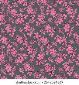 Tropical flower pattern seamless, silhouette of blooming, hand drawn botanical, Floral leaf for spring and Summer time, natural ornaments for textile, fabric, wallpaper, background design.

