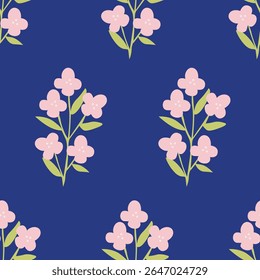 Tropical flower pattern seamless, silhouette of blooming, hand drawn botanical, Floral leaf for spring and Summer time, natural ornaments for textile, fabric, wallpaper, background design.
