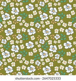Tropical flower pattern seamless, silhouette of blooming, hand drawn botanical, Floral leaf for spring and Summer time, natural ornaments for textile, fabric, wallpaper, background design.
