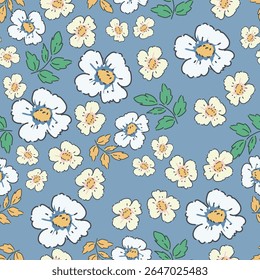 Tropical flower pattern seamless, silhouette of blooming, hand drawn botanical, Floral leaf for spring and Summer time, natural ornaments for textile, fabric, wallpaper, background design.
