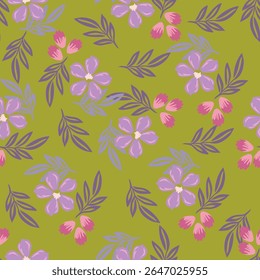 Tropical flower pattern seamless, silhouette of blooming, hand drawn botanical, Floral leaf for spring and Summer time, natural ornaments for textile, fabric, wallpaper, background design.
