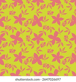 Tropical flower pattern seamless, silhouette of blooming, hand drawn botanical, Floral leaf for spring and Summer time, natural ornaments for textile, fabric, wallpaper, background design.
