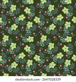 Tropical flower pattern seamless, silhouette of blooming, hand drawn botanical, Floral leaf for spring and Summer time, natural ornaments for textile, fabric, wallpaper, background design.
