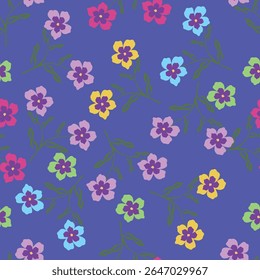 Tropical flower pattern seamless, silhouette of blooming, hand drawn botanical, Floral leaf for spring and Summer time, natural ornaments for textile, fabric, wallpaper, background design.
