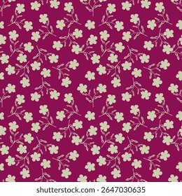 Tropical flower pattern seamless, silhouette of blooming, hand drawn botanical, Floral leaf for spring and Summer time, natural ornaments for textile, fabric, wallpaper, background design.
