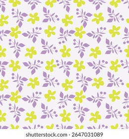 Tropical flower pattern seamless, silhouette of blooming, hand drawn botanical, Floral leaf for spring and Summer time, natural ornaments for textile, fabric, wallpaper, background design.
