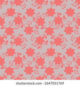 Tropical flower pattern seamless, silhouette of blooming, hand drawn botanical, Floral leaf for spring and Summer time, natural ornaments for textile, fabric, wallpaper, background design.
