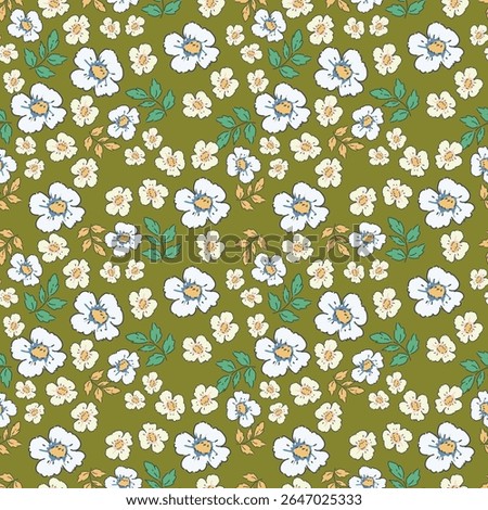 Tropical flower pattern seamless, silhouette of blooming, hand drawn botanical, Floral leaf for spring and Summer time, natural ornaments for textile, fabric, wallpaper, background design.
