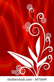 Tropical Flower In Red Background