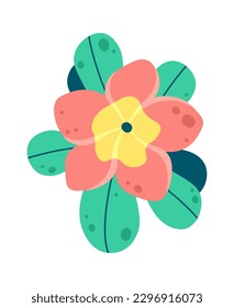 Tropical flower vector flat illustration Exotic plant