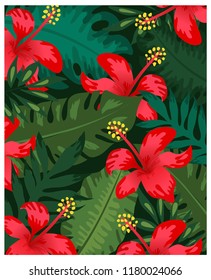 tropical flowers background