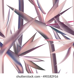 Tropical flowers. Beautiful seamless vector floral pattern background, exotic print.