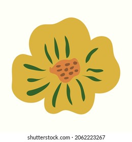 Kollektion tropischer Blumen. Vektorgrafik einzeln auf weißem Hintergrund.