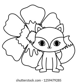 tropical flowers and cute animals design