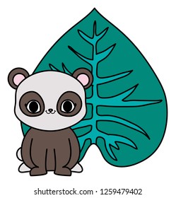 tropical flowers and cute animals design