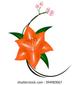 Tropical flowers, design element.