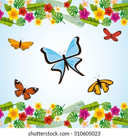 tropical flowers design, vector illustration eps10 graphic 