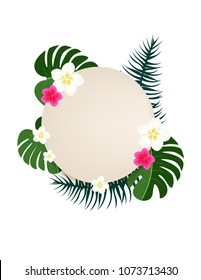 Tropical flowers frame