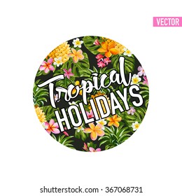 Tropical Flowers Graphic Design - for t-shirt, fashion, prints - in vector