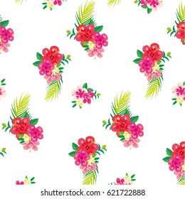 Tropical flowers hibiscus background