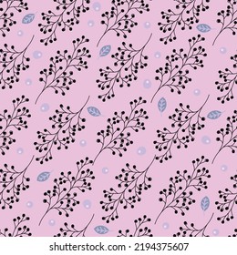 Tropical flowers on a background of palm leaves. Seamless pattern with tropical plants leaves and flowers. Tropical illustration. Jungle foliage. Vector seamless pattern for fabrics, packaging, gifts