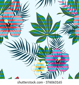 Tropical flowers pattern