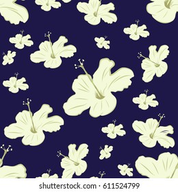 Tropical flowers pattern. seamless design, Vector editable file