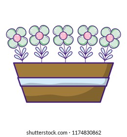 tropical flowers plants style inside flowerpot