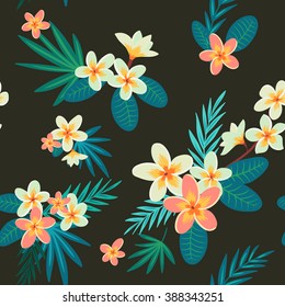 tropical flowers. seamless pattern