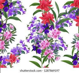 Tropical flowers seamless pattern beautiful nature-vector