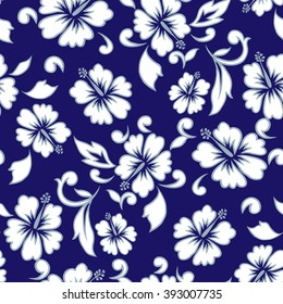 Tropical flowers seamless pattern hawaii