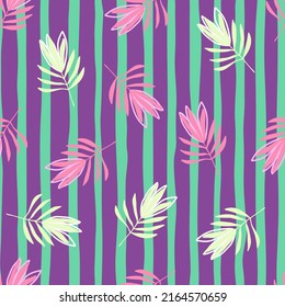 Tropical flowers seamless pattern. Tropical palm leaves wallpaper. Botanical floral background. Exotic plant backdrop. Design for fabric, textile, wrapping, cover. Jungle leaf vector illustration