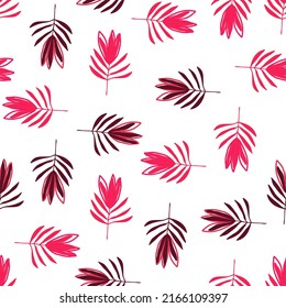 Tropical flowers seamless pattern. Tropical palm leaves wallpaper. Botanical floral background. Exotic plant backdrop. Design for fabric, textile, wrapping, cover. Jungle leaf vector illustration
