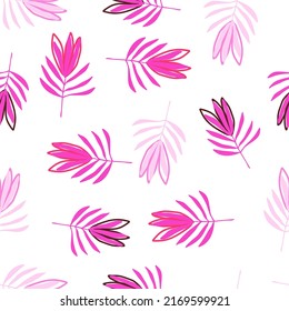 Tropical flowers seamless pattern. Tropical palm leaves wallpaper. Botanical floral background. Exotic plant backdrop. Design for fabric, textile, wrapping, cover. Jungle leaf vector illustration